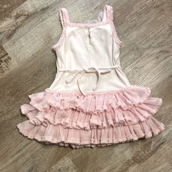 Isabella Chloe Dress Sleeveless White w/ Pink Layered Tule attached Skirt 24 M - Picture 12 of 16